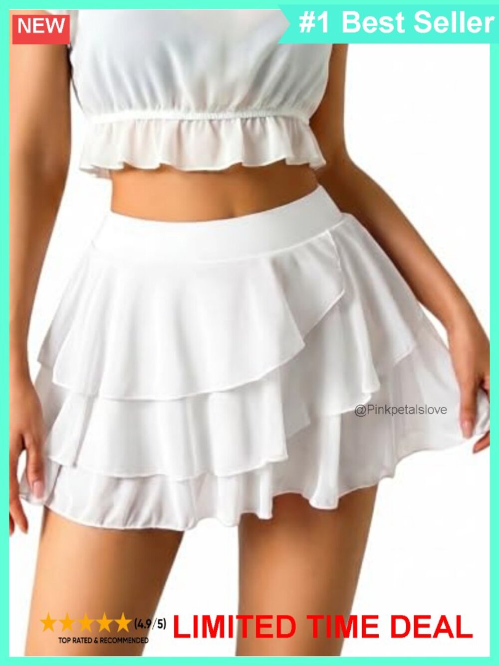 Layered Mesh Mini Skirt with Built-in Shorts Ruffle Hem
